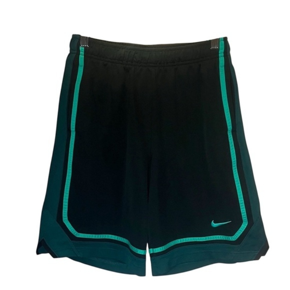 Nike Boy’s 9” Basketball Shorts Dri Fit Jade Green Black Size Large
